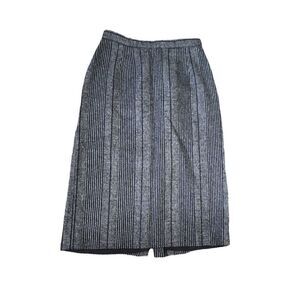 Vintage 80s Pencil Skirt Womens Size S Wool Gray Office Secretary Career